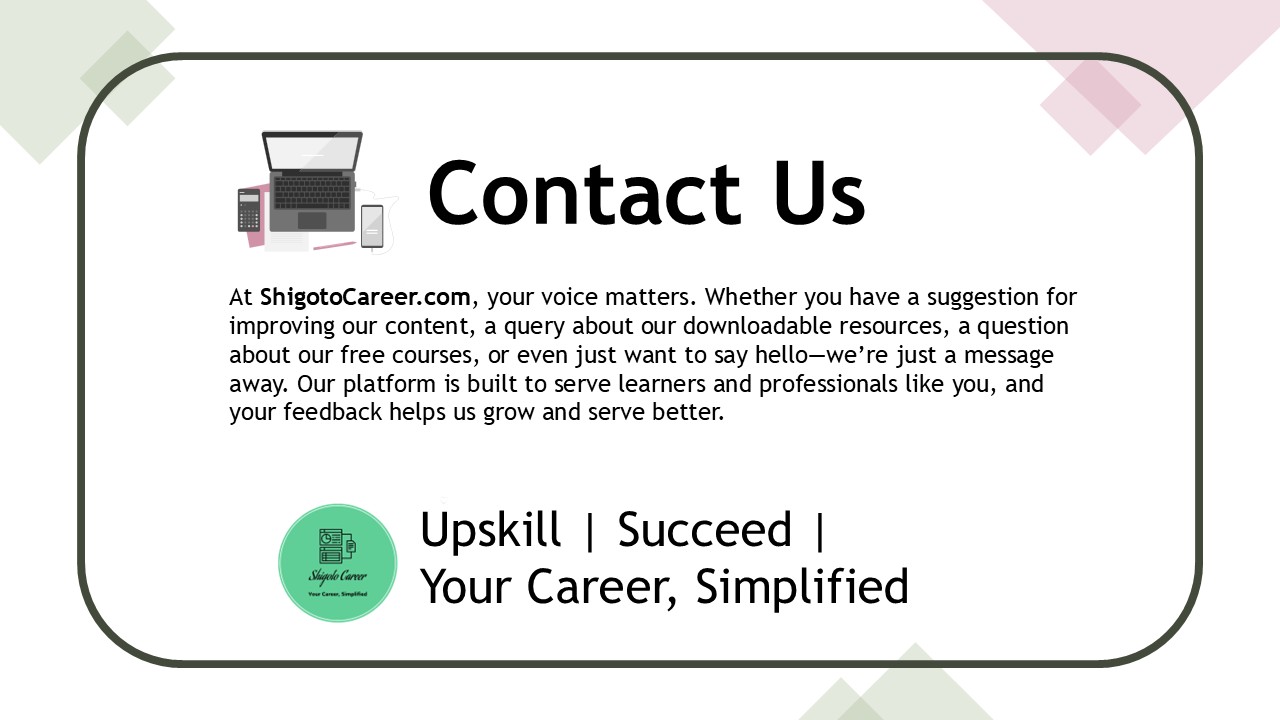 Shigoto Career - Contact Us